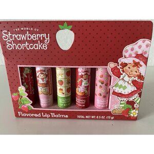 Set Of 5 The World Strawberry Shortcake Flavored Lip Balms Total Vanilla NEW